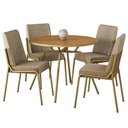 Ver imagem 4 de Conjunto Sala de Jantar Verona 4 Lugares Tampo MDP Aço Dourado 98.5cm Móveis Carraro