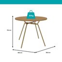 Ver imagem 3 de Conjunto Sala de Jantar Verona 4 Lugares Tampo MDP Aço Dourado 98.5cm Móveis Carraro