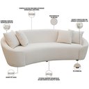 Ver imagem 4 de Sofá 3 Lugares Orgânico Sala de Estar Living 210cm Adam T03 Veludo Bege - Lyam Decor
