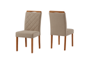 Ver imagem 3 de Conjunto Sala de Jantar 6 Lugares Florida Mesa 1.60m e 6 Cadeiras Madeira Maciça Linho Areia