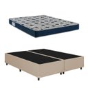 Ver imagem 1 de Cama Base Box Casal Bipartido Bege Colchão Iso 60 D28 - Ortobom