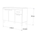 Ver imagem 3 de Gabinete 1,20 Branco Balcão de Pia Armário sem tampo 3 portas 1 gaveta