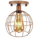 Ver imagem 4 de 2 Lustre Teto Plafon + 2 Lâmpada Led St64 Industrial Aramado Globo Retrô Luminária Vintage - Cobre R