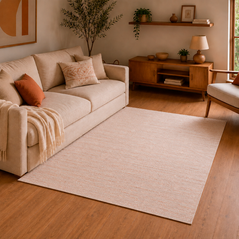 Tapete Decorativo Sala Quarto Coleção Fibras de Afeto Bege Off White 2,00 x 3,00