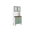 Ver imagem 1 de Kit de Cozinha Compacta Bella C/ 4 Portas (2 C/ Vidro) 80cm Verde - Bertolini