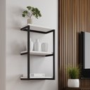Ver imagem 1 de Nicho De Parede Industrial 3 Prateleiras Milão - Preto E Branco