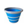 Balde Silicone Dobrável Retrátil 10 Litros - Azul - 1