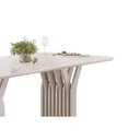 Ver imagem 5 de Mesa de Sala Jantar Yara C/ Tampo Madeirado C/ Vidro Curvo 170x90cm Off White/off White - Dj Móveis