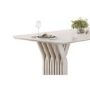 Ver imagem 6 de Mesa de Sala Jantar Yara C/ Tampo Madeirado C/ Vidro Curvo 170x90cm Off White/off White - Dj Móveis