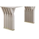 Ver imagem 7 de Mesa de Sala Jantar Yara C/ Tampo Madeirado C/ Vidro Curvo 170x90cm Off White/off White - Dj Móveis