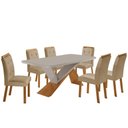 Ver imagem 2 de Mesa de Jantar Yasmin 180cm Tampo Mdf Vidro Canto Copo com 6 Cadeiras Carol