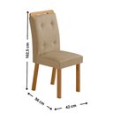 Ver imagem 3 de Mesa de Jantar Yasmin 180cm Tampo Mdf Vidro Canto Copo com 6 Cadeiras Carol