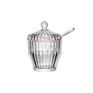 Açucareiro de Cristal com Fio de Ouro