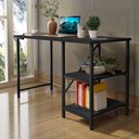 Ver imagem 7 de Escrivaninha Mesa Office Estudo Estilo Industrial 110cm Klm Preto/preto