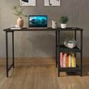 Ver imagem 1 de Escrivaninha Mesa Office Estudo Estilo Industrial 110cm Klm Preto/preto