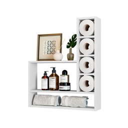 Nicho Multiuso para Papel Higiênico Decorativo Romenia Branco - 3