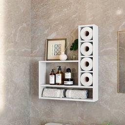 Nicho Multiuso para Papel Higiênico Decorativo Romenia Branco - 1
