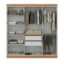 Ver imagem 2 de Guarda-roupa Casal Monte 6 Portas 2 Gavetas 100% Mdf com Espelho Cinamomo/off White - Pnr Móveis