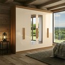 Ver imagem 1 de Guarda-roupa Casal Monte 6 Portas 2 Gavetas 100% Mdf com Espelho Cinamomo/off White - Pnr Móveis