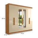 Ver imagem 4 de Guarda-roupa Casal Monte 6 Portas 2 Gavetas 100% Mdf com Espelho Cinamomo/off White - Pnr Móveis