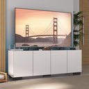 Ver imagem 2 de Rack para Tv até 50 Polegadas com 4 Portas Multimóveis Mp1072 Branco/preto