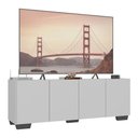 Ver imagem 1 de Rack para Tv até 50 Polegadas com 4 Portas Multimóveis Mp1072 Branco/preto