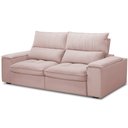 Ver imagem 1 de Sofá Retrátil Reclinável para Sala de Estar Living 210cm Nápoles F04 Veludo Rosê - Lyam Decor