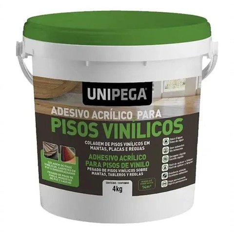 Cola Adesiva para Piso Vinílico Adesivo Acrílico Alta Performance 4kg Unipega