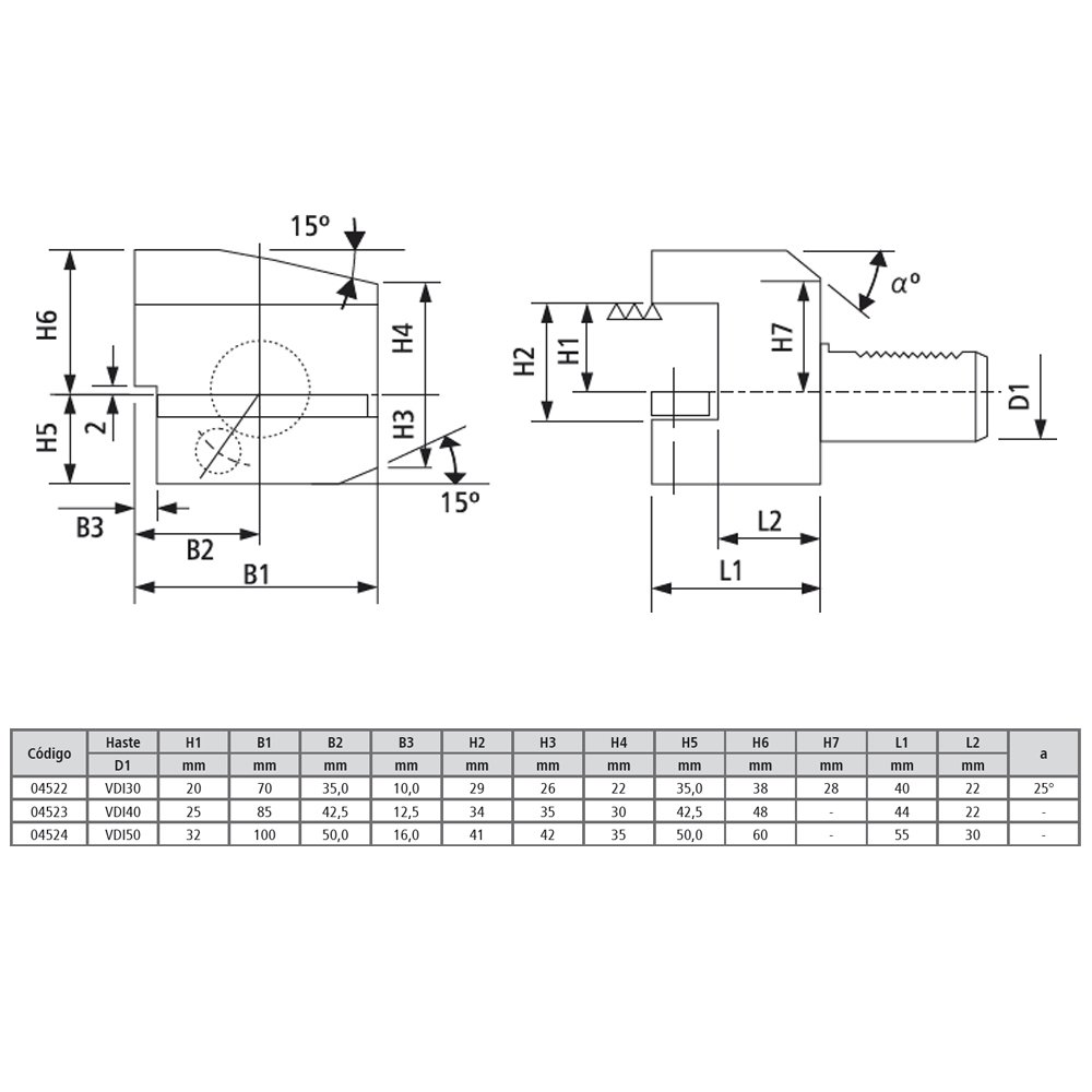 Vdi Lateral Radial Esquerdo Invertido - Vdi50 - Din 69880 B4