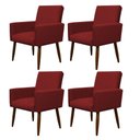 Ver imagem 1 de Kit 4 Poltronas para Sala Pés de Madeira Nina