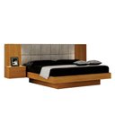Ver imagem 1 de Cama de Casal Braga Queen Size com Criado e Cabeceira Cinamomo Joli Palha - Leifer Móveis