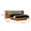 Ver imagem 3 de Cama de Casal Braga Queen Size com Criado e Cabeceira Cinamomo Joli Palha - Leifer Móveis