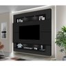 Painel para Sala Tv até 75 Polegadas Riviera 2,17m com Led e Prateleira - Preto - 1