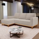 Ver imagem 2 de Sofá Living 200cm 3 Lugares com Chaise Esquerdo Kayrós D05 Boucle Bege - Mpozenato