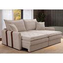 Ver imagem 1 de Sofá Baú sem Caixa Retrátil 2,00m Softgel Bonnie Boucle Bege Claro Cama Inbox