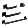 Kit acessórios para banheiro 4 peças aço inox 304 preto fosc - 1