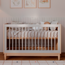 Ver imagem 2 de Berço Cômoda e Guarda Roupa Infantil Conjunto para Quarto de Bebê Cinza com Carvalho Quater