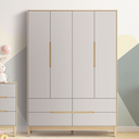 Ver imagem 5 de Berço Cômoda e Guarda Roupa Infantil Conjunto para Quarto de Bebê Cinza com Carvalho Quater