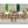 Conjunto Bambu 1 Namoradeira, 2 Cadeiras Individuais + Mesa de Centro com Almofadas para Aréa G4 - 3