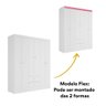 Guarda Roupa Casal 6 Portas 2 Gavetas Itália Branco Kits Paraná - 4
