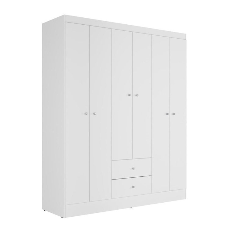 Guarda Roupa Casal 6 Portas 2 Gavetas Itália Branco Kits Paraná Guarda Roupa Casal 6 Portas 2 Gavetas Itália Branco Kits Paraná