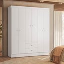 Ver imagem 2 de Guarda Roupa Casal 6 Portas 2 Gavetas Itália Branco Kits Paraná