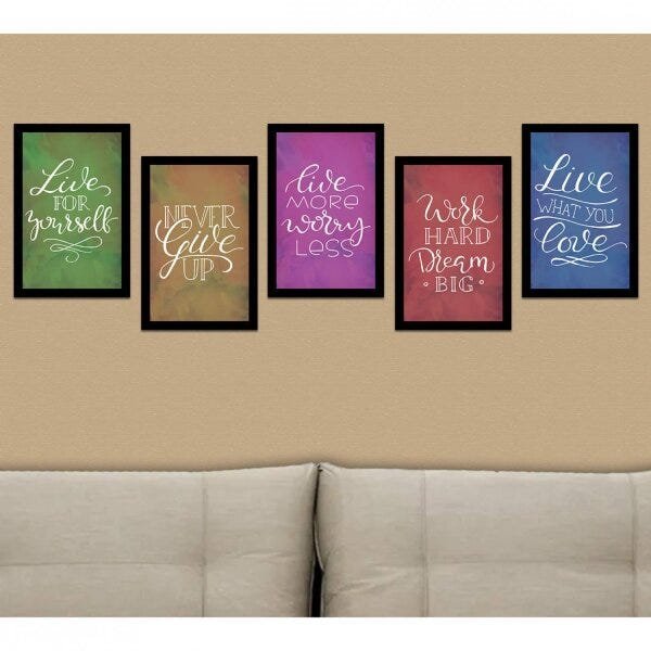 Kit de Quadros Decorativos 5 Peças Live Sofistiq - 1