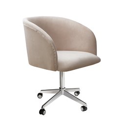 Cadeira Para Escritório E Home Office Atenas Base Giratória Rodizio - Veludo Capuccino - 1
