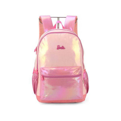 Mochila Costas Juvenil Barbie Holográfica Rosa Luxcel