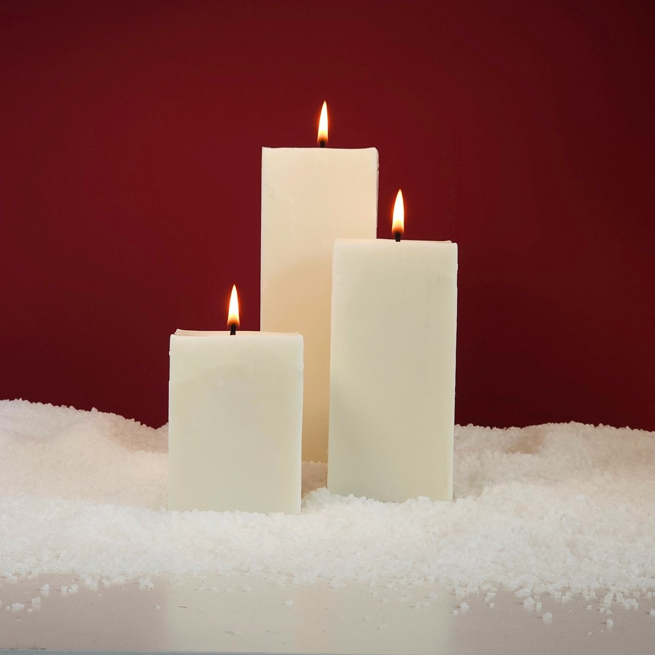 Trio de Velas Decorativas Quadradas Grandes para Lanternas - 9