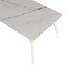 Mesa Jantar Netuno 8 Lugares 200x100 Cm Pés Madeira Metal Vidro Marmorizado Br - 4