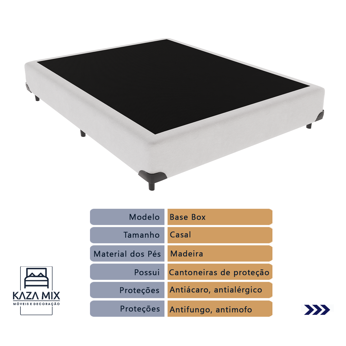 Cama Box Branco e Colchão Airtech Springpocket Casal Ortobom - 4