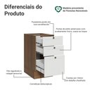 Ver imagem 3 de Balcão de Cozinha 40 cm 3 Gavetas (sem Tampo) Rustic/Branco Vik Madesa