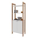 Ver imagem 1 de Armário Alto Multiuso com 2 Portas Az 1009 Amêndoa/branco - Tecno